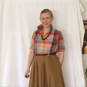 J.Crew Popover in Madras, Sz 4